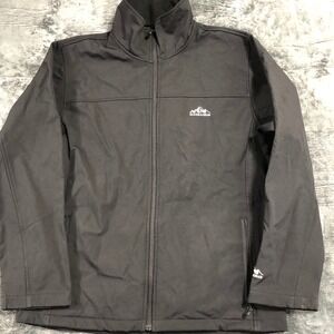 Alaska Gear Mens Softshell Jacket Black Full Zip Mock Neck Outdoor Size M